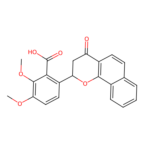 2,3-dimethoxy-6-(4-oxo-3,4-dihydro-2H-benzo[h]chromen-2-yl)benzoic acid structure