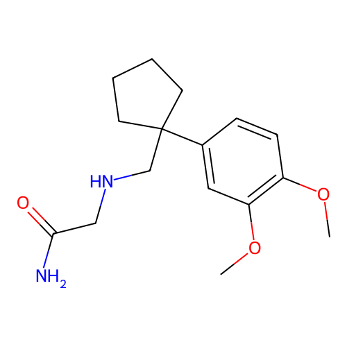 2-[[1-(3,4-Dimethoxy-phenyl)-cyclopentylmethyl]-amino]-acetamide structure