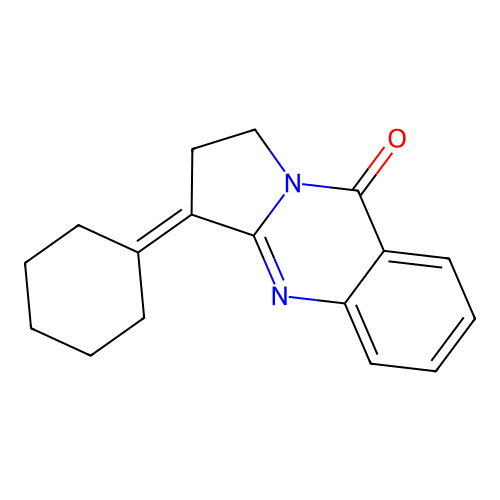 3-cyclohexylidene-2,3-dihydropyrrolo[2,1-b]quinazolin-9(1H)-one structure