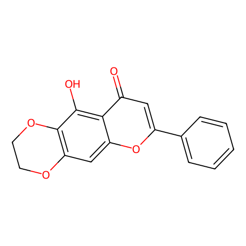 10-hydroxy-7-phenyl-2H-[1,4]dioxino[2,3-g]chromen-9(3H)-one structure