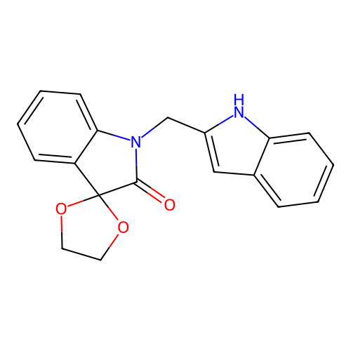 1'-((1H-indol-2-yl)methyl)spiro[[1,3]dioxolane-2,3'-indolin]-2'-one structure