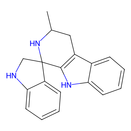 3-Methyl-1',2,2',3,4,9-hexahydrospiro[beta-carbolin-1,3'-indole] structure
