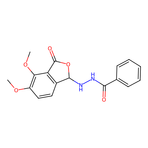 N'-(4,5-dimethoxy-3-oxo-1,3-dihydroisobenzofuran-1-yl)benzohydrazide structure