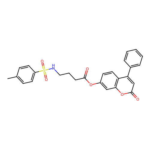 2-oxo-4-phenyl-2H-chromen-7-yl 4-{[(4-methylphenyl)sulfonyl]amino}butanoate structure