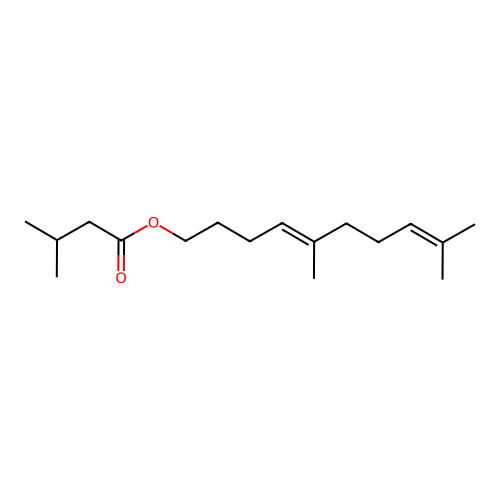 (4E)-5,9-Dimethyldeca-4,8-dien-1-YL 3-methylbutanoate structure