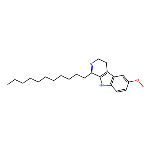 6-methoxy-1-undecyl-4,9-dihydro-3H-beta-carboline structure