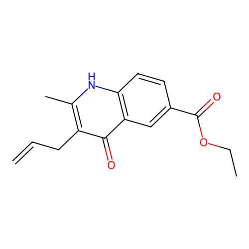 Ethyl 3-allyl-4-hydroxy-2-methyl-6-quinolinecarboxylate structure