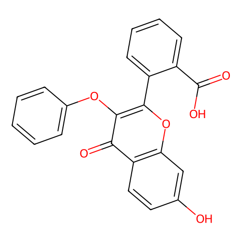 2-(7-hydroxy-4-oxo-3-phenoxy-4H-chromen-2-yl)benzoic acid structure