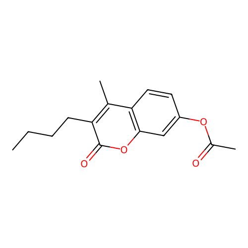 3-butyl-4-methyl-2-oxo-2H-chromen-7-yl acetate structure