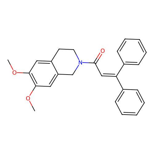 1-(6,7-dimethoxy-3,4-dihydroisoquinolin-2(1H)-yl)-3,3-diphenylprop-2-en-1-one structure