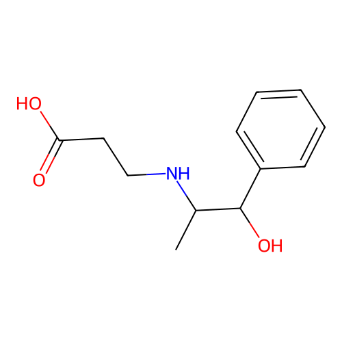 3-((1-Hydroxy-1-phenylpropan-2-yl)amino)propanoic acid structure