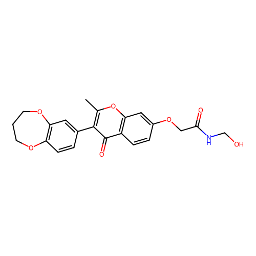 2-((3-(3,4-dihydro-2H-benzo[b][1,4]dioxepin-7-yl)-2-methyl-4-oxo-4H-chromen-7-yl)oxy)-N-(hydroxymethyl)acetamide structure