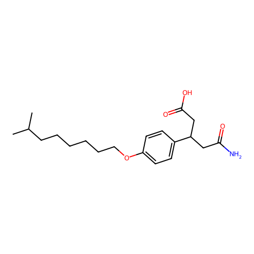 5-Amino-3-(4-((7-methyloctyl)oxy)phenyl)-5-oxopentanoic acid structure