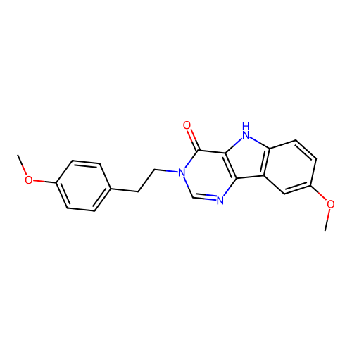 8-methoxy-3-(4-methoxyphenethyl)-3H-pyrimido[5,4-b]indol-4(5H)-one structure