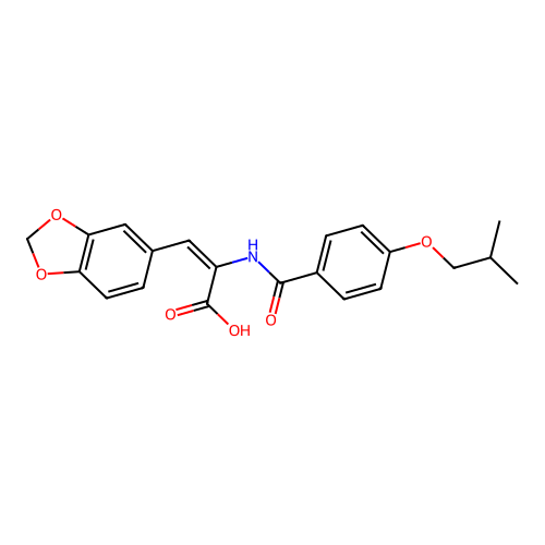 3-(1,3-Benzodioxol-5-yl)-2-[(4-isobutoxybenzoyl)amino]acrylic acid structure