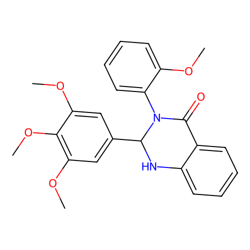 3-(2-methoxyphenyl)-2-(3,4,5-trimethoxyphenyl)-2,3-dihydroquinazolin-4(1H)-one structure