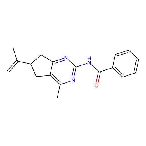 N-(4-methyl-6-prop-1-en-2-yl-6,7-dihydro-5H-cyclopenta[d]pyrimidin-2-yl)benzamide structure