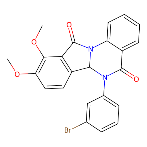 6-(3-bromophenyl)-9,10-dimethoxy-6,6a-dihydroisoindolo[2,1-a]quinazoline-5,11-dione structure