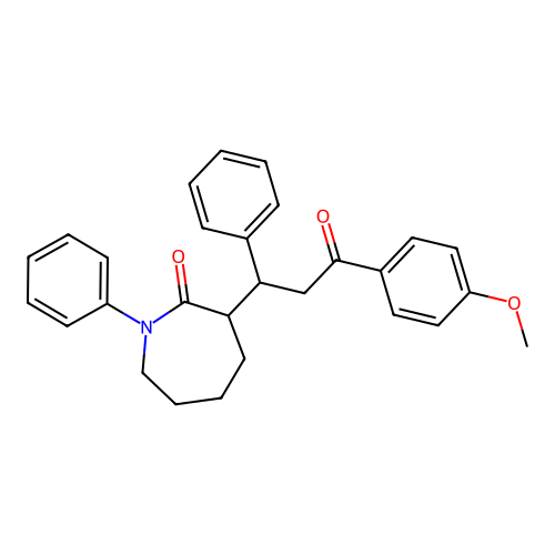 3-(3-(4-Methoxyphenyl)-3-oxo-1-phenylpropyl)-1-phenylazepan-2-one structure