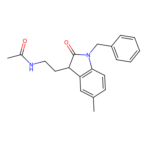 N-(2-(1-benzyl-5-methyl-2-oxoindolin-3-yl)ethyl)acetamide structure