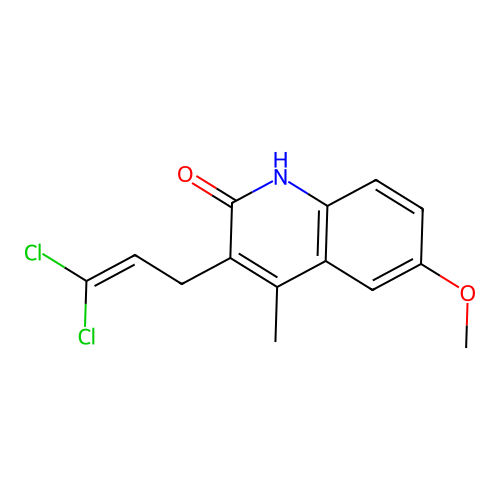 3-(3,3-Dichloroallyl)-6-methoxy-4-methylquinolin-2-ol structure