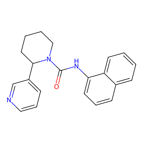 N-(naphthalen-1-yl)-2-(pyridin-3-yl)piperidine-1-carboxamide structure