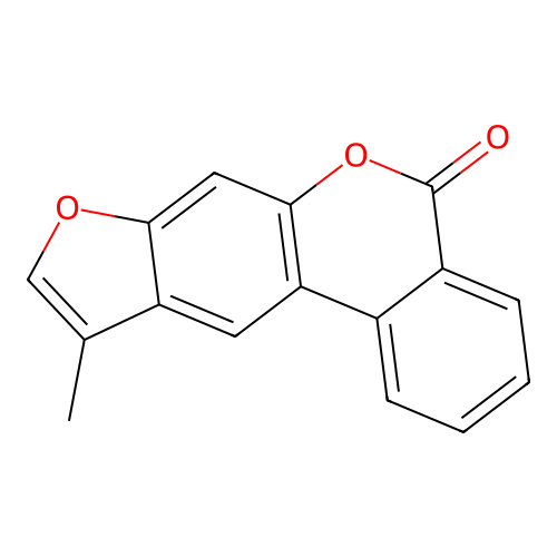 10-methyl-5H-benzo[c]furo[3,2-g]chromen-5-one structure