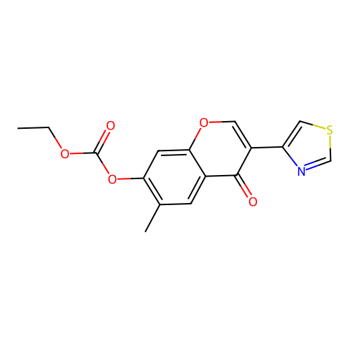 ethyl (6-methyl-4-oxo-3-(thiazol-4-yl)-4H-chromen-7-yl) carbonate structure