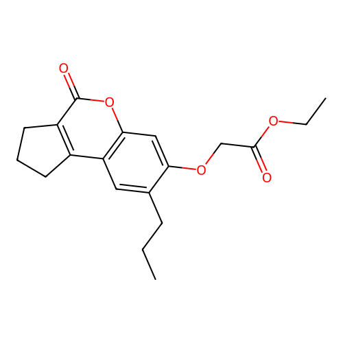 Ethyl 2-((4-oxo-8-propyl-1,2,3,4-tetrahydrocyclopenta[c]chromen-7-yl)oxy)acetate structure