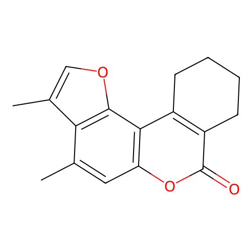 3,4-dimethyl-8,9,10,11-tetrahydro-7H-benzo[c]furo[2,3-f]chromen-7-one structure