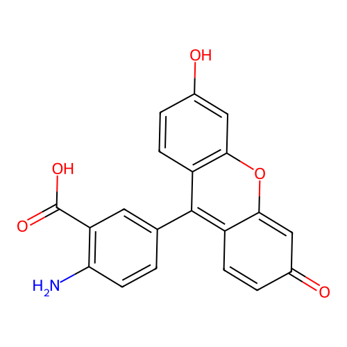 2-amino-5-(6-hydroxy-3-oxo-3H-xanthen-9-yl)benzoic acid structure