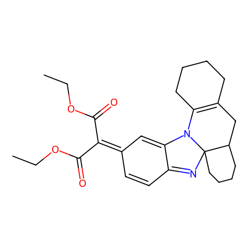 diethyl 2-(6,7,8,9,9a,10,11,12,13,14-decahydro-2H-benzo[4,5]imidazo[2,1-e]acridin-2-ylidene)malonate structure