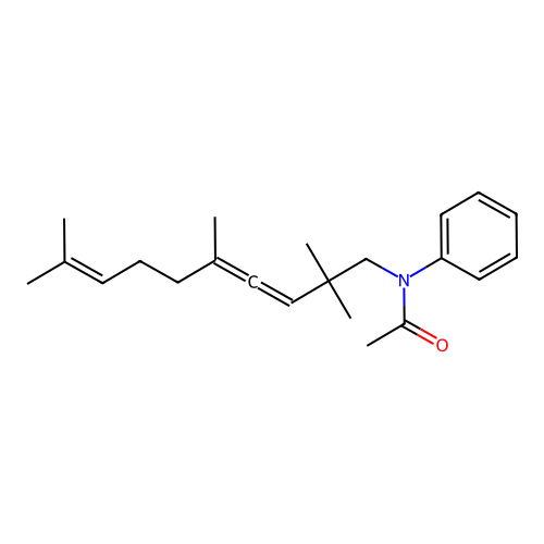 N-phenyl-N-(2,2,5,9-tetramethyldeca-3,4,8-trien-1-yl)acetamide structure