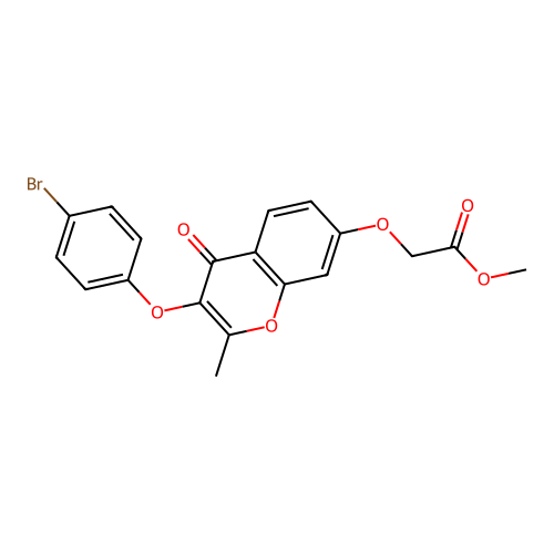 methyl {[3-(4-bromophenoxy)-2-methyl-4-oxo-4H-chromen-7-yl]oxy}acetate structure