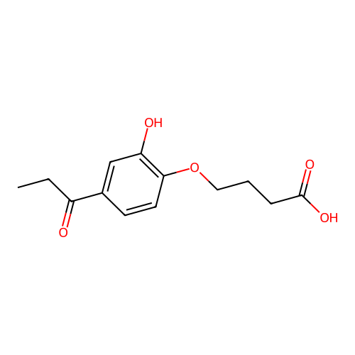 4-(2-Hydroxy-4-propionylphenoxy)butanoic acid structure