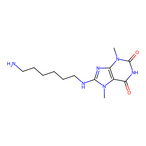 8-((6-aminohexyl)amino)-3,7-dimethyl-1H-purine-2,6(3H,7H)-dione structure