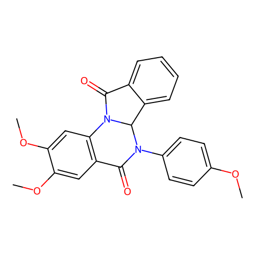 2,3-dimethoxy-6-(4-methoxyphenyl)-6,6a-dihydroisoindolo[2,1-a]quinazoline-5,11-dione structure