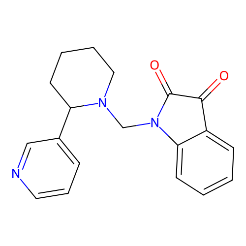 1-((2-(Pyridin-3-yl)piperidin-1-yl)methyl)indoline-2,3-dione structure