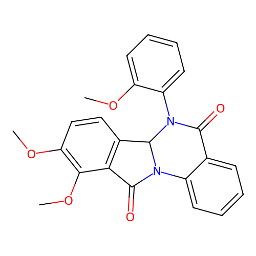 9,10-dimethoxy-6-(2-methoxyphenyl)-6,6a-dihydroisoindolo[2,1-a]quinazoline-5,11-dione structure