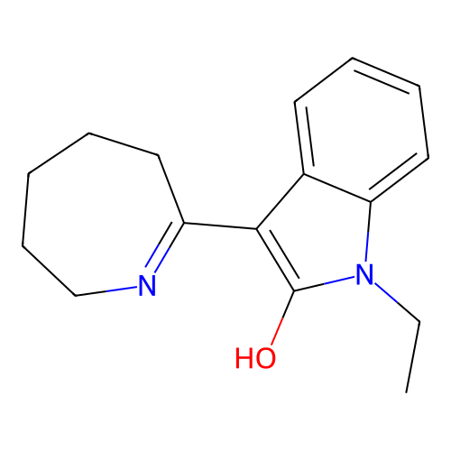 1-Ethyl-3-(hexahydroazepin-2-ylidene)-2-indolinone structure
