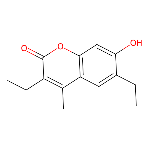 3,6-diethyl-7-hydroxy-4-methyl-2H-chromen-2-one structure