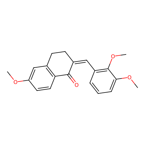 (Z)-2-(2,3-dimethoxybenzylidene)-6-methoxy-3,4-dihydronaphthalen-1(2H)-one structure