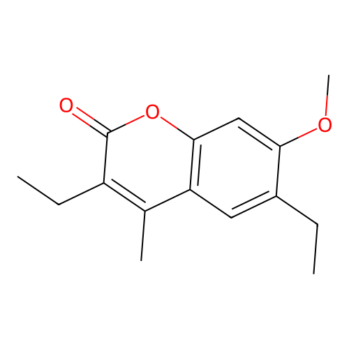 3,6-diethyl-7-methoxy-4-methyl-2H-chromen-2-one structure