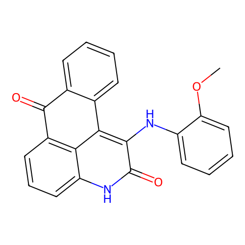 1-((2-methoxyphenyl)amino)-2H-naphtho[1,2,3-de]quinoline-2,7(3H)-dione structure
