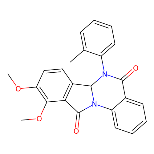 9,10-dimethoxy-6-(2-methylphenyl)-6,6a-dihydroisoindolo[2,1-a]quinazoline-5,11-dione structure