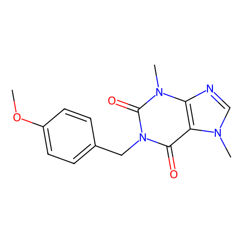 1-(4-methoxybenzyl)-3,7-dimethyl-1H-purine-2,6(3H,7H)-dione structure