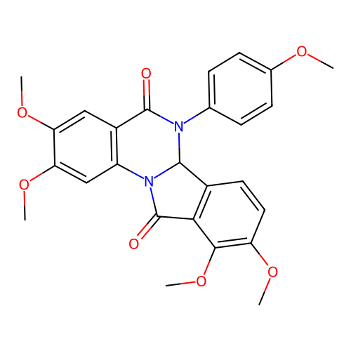 2,3,9,10-tetramethoxy-6-(4-methoxyphenyl)-6,6a-dihydroisoindolo[2,1-a]quinazoline-5,11-dione structure