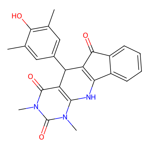 5-(4-hydroxy-3,5-dimethylphenyl)-1,3-dimethyl-1H-indeno[2',1':5,6]pyrido[2,3-d]pyrimidine-2,4,6(3H,5H,11H)-trione structure