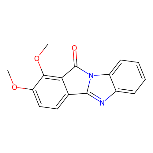 1,2-dimethoxy-11H-isoindolo[2,1-a]benzimidazol-11-one structure