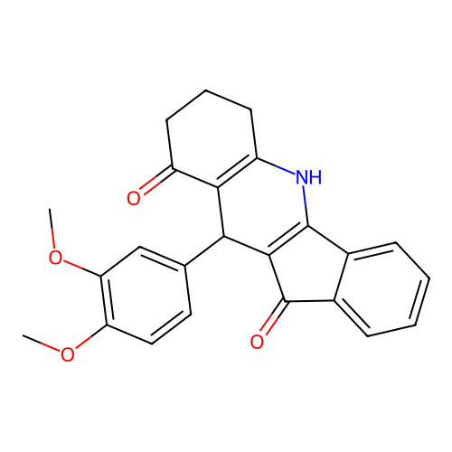 10-(3,4-dimethoxyphenyl)-11-hydroxy-6,7,8,10-tetrahydro-9H-indeno[1,2-b]quinolin-9-one structure